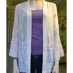 Beautiful pale pink embroidered kimono jacket